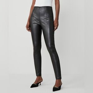 Ann Taylor Seamed Leather Leggings
